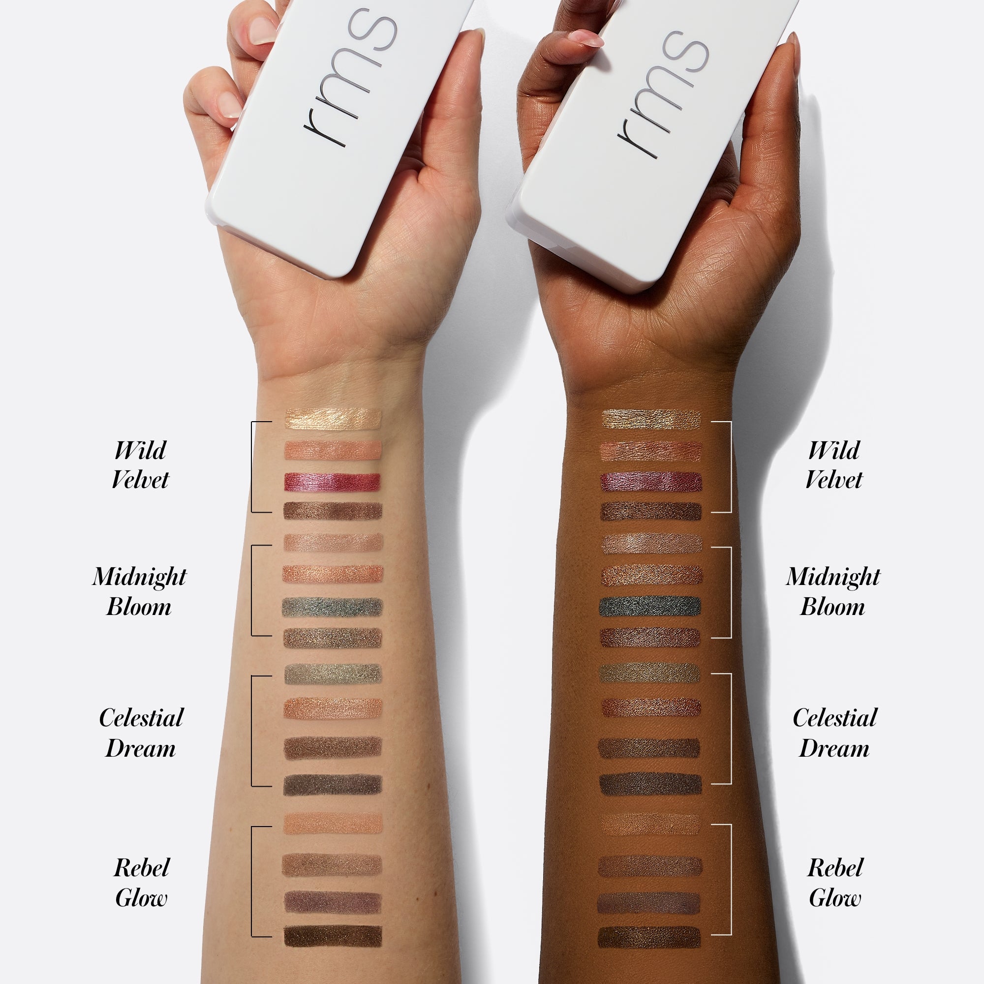 RMS Beauty-Redimension Hydra Eyes Quartet-Makeup-HYDRAEYESQUARTET-810170741524-PEP1-ARM-SWATCHES-2000x2000-The Detox Market | Always